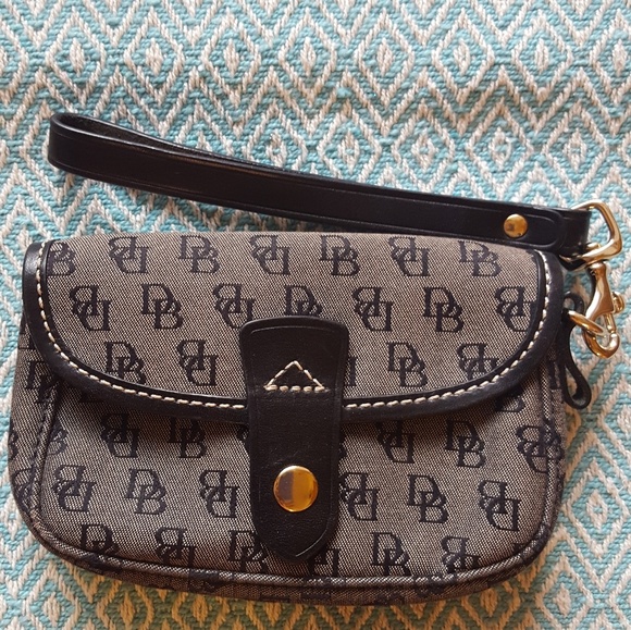 Donkey and Bourke black monogram wristlet - Picture 1 of 4